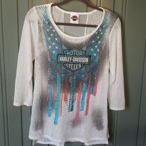 Harley Davidson sheer long sleeve shirt